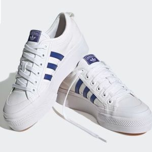 Adidas Nizza blue platform shoes